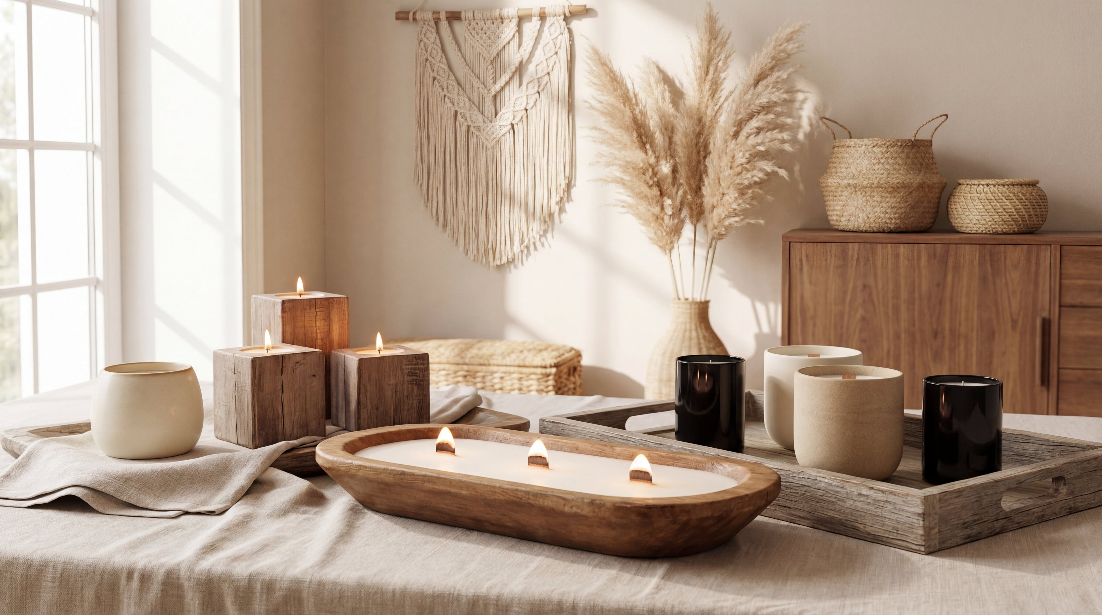 Wooden Bowl Candles