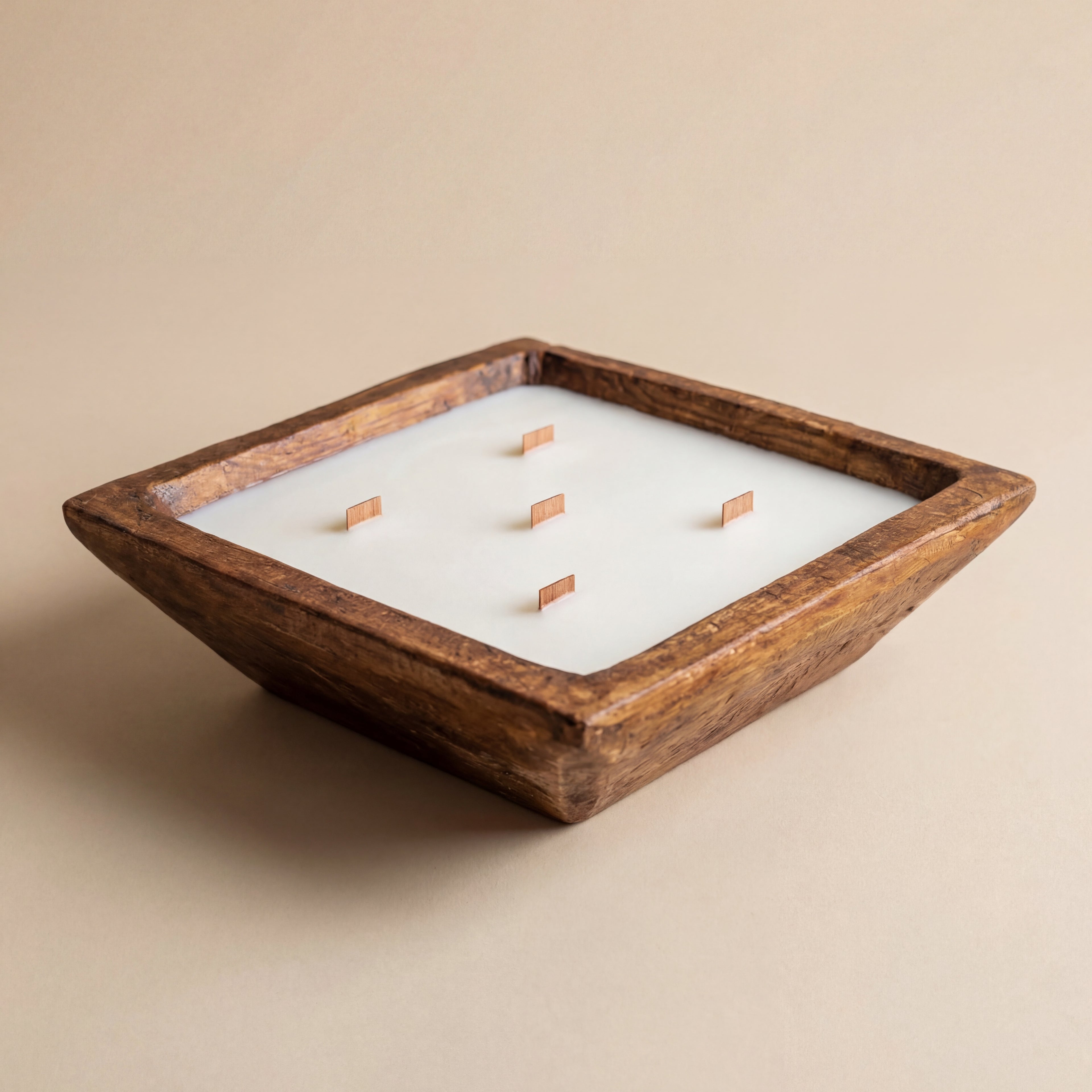Extra Large Wooden Bowl Candle – 5 Wick Soy Candle