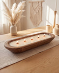 Wooden Dough Bowl Candle – Handmade Soy Wax Candle with Wooden Wicks – Rustic Home Decor