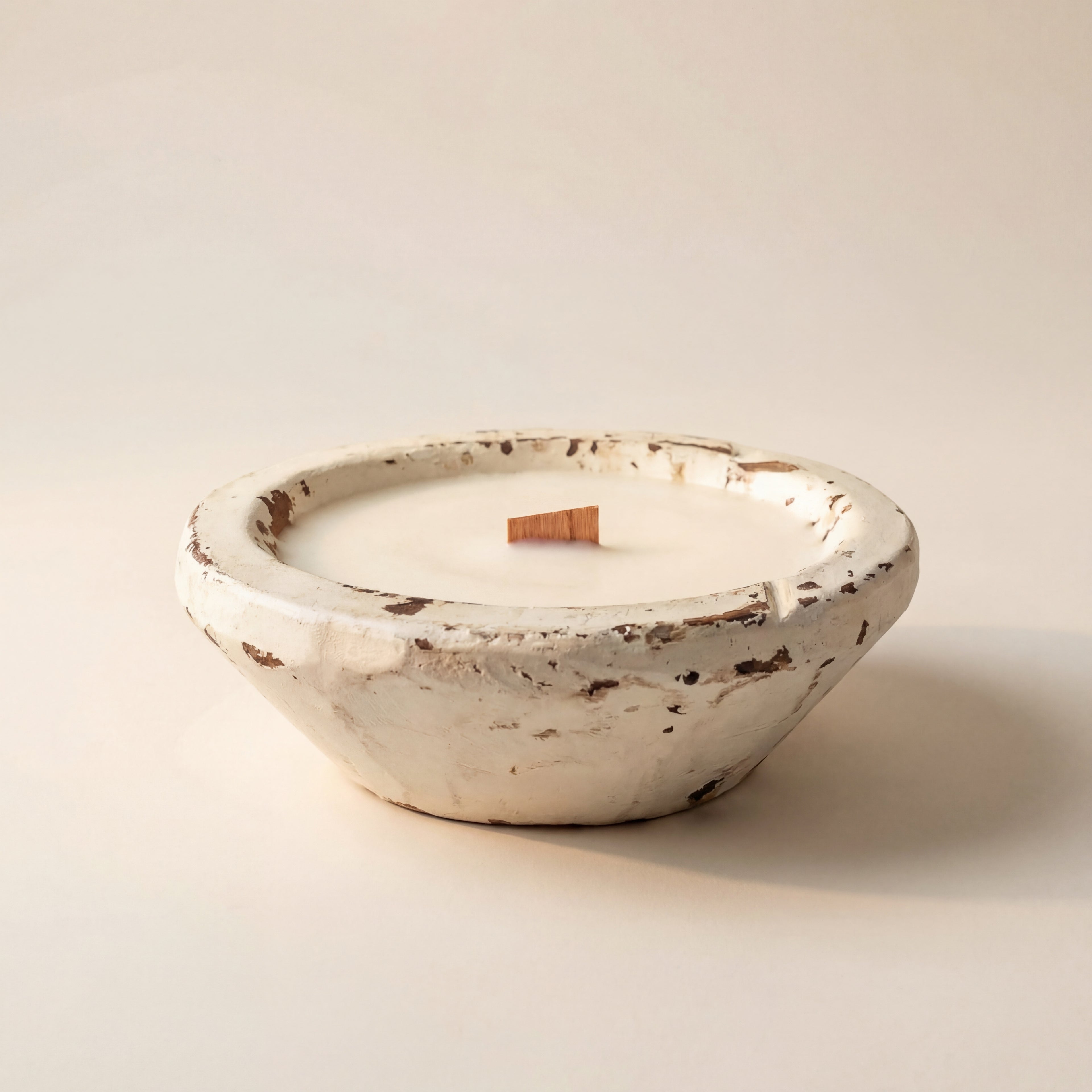 White Wooden Bowl Candle – Soy Wax