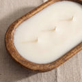 Handmade Soy Candle in Wooden Dough Bowl – Natural Home Decor