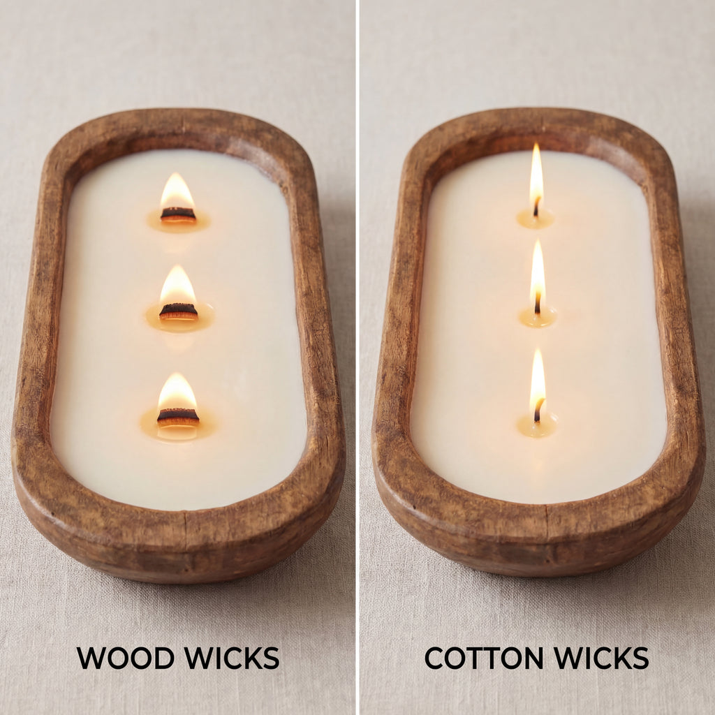 Handmade Soy Candle in Wooden Dough Bowl – Natural Home Decor